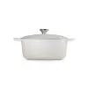 LE CREUSET Runder Bräter aus emailliertem Gusseisen 34cm 12L Creme