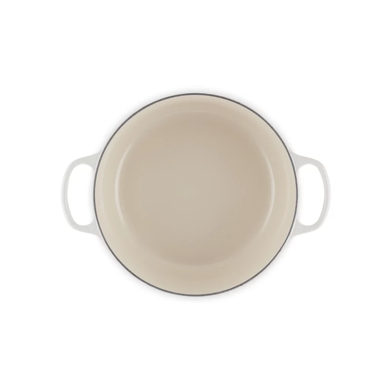LE CREUSET Runder Bräter aus emailliertem Gusseisen 34cm 12L Creme