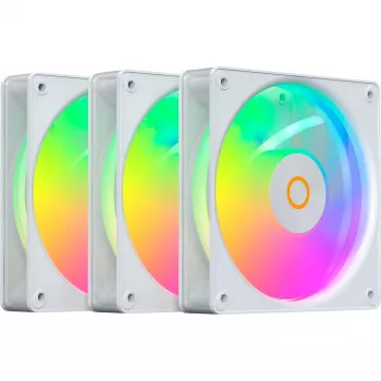 OCYPUS Gamma F12 Elite ARGB Weiß Reverse 3er-Pack 120 mm PWM Gehäuselüfter
