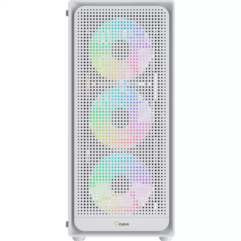 Ocypus Gamma C50 ARGB Weißes Mid-Tower PC-Gehäuse, gehärtetes Glas, 3x ARGB-Lüfter