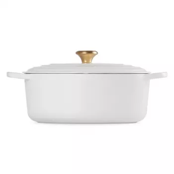 Le Creuset Gusseisen-Bräter oval 31cm / 6,3L Weiß