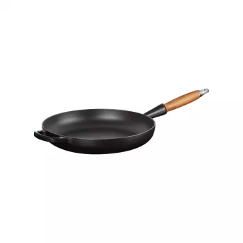 LE CREUSET Gusseisen-Bratpfanne mit Holzgriff Ø28cm Mattschwarz