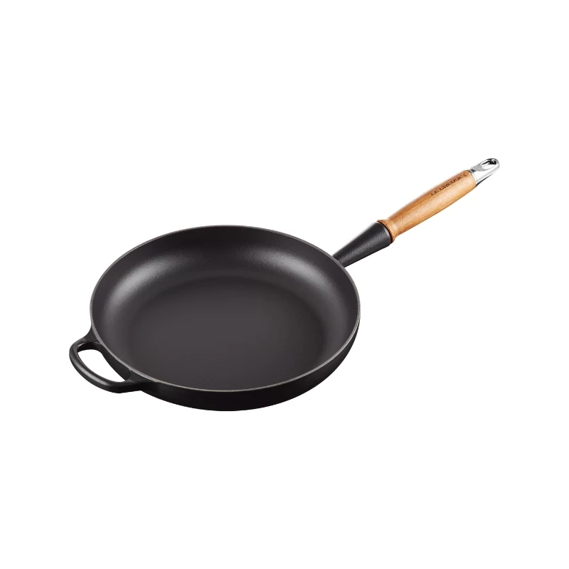 LE CREUSET Gusseisen-Bratpfanne mit Holzgriff Ø28cm Mattschwarz