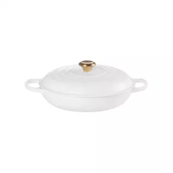 LE CREUSET Flache Gusseisen-Bräter 30cm 3,5L Weiß