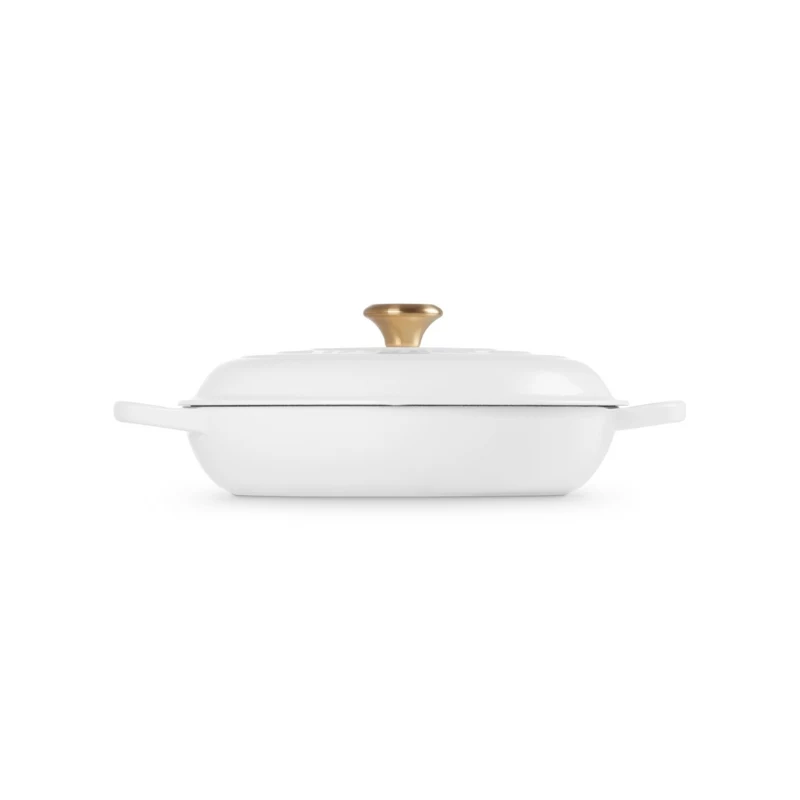 LE CREUSET Flache Gusseisen-Bräter 30cm 3,5L Weiß
