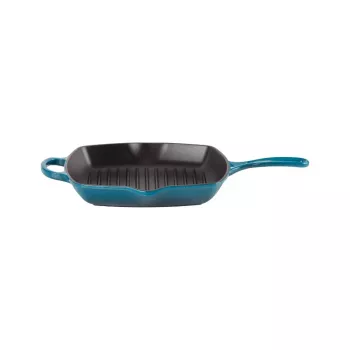 Le Creuset Gusseisen quadratische Grillpfanne 26x26cm Blau