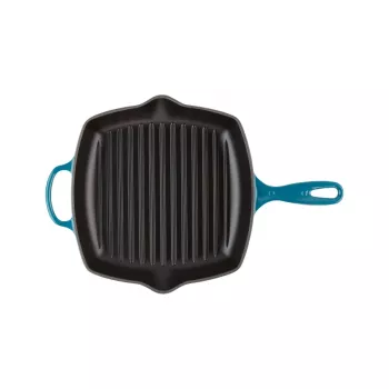 Le Creuset Gusseisen quadratische Grillpfanne 26x26cm Blau