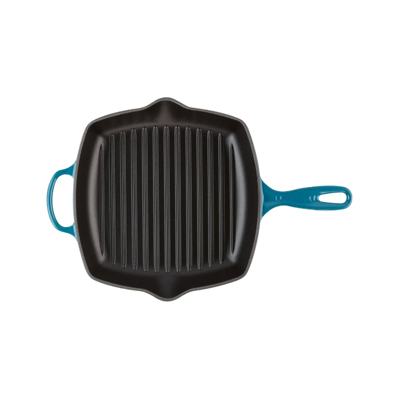 Le Creuset Gusseisen quadratische Grillpfanne 26x26cm Blau