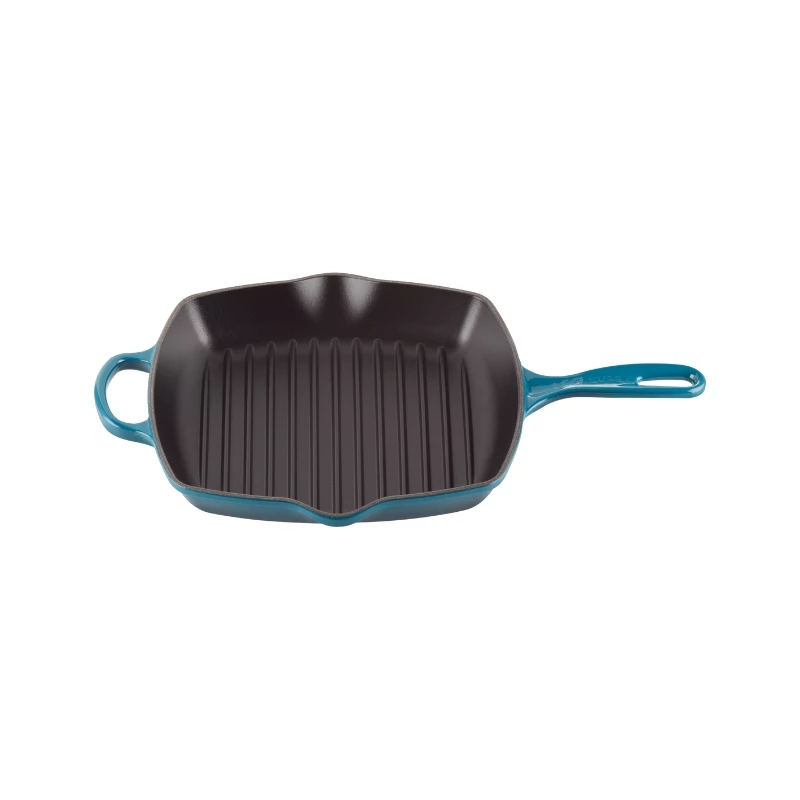 Le Creuset Gusseisen quadratische Grillpfanne 26x26cm Blau
