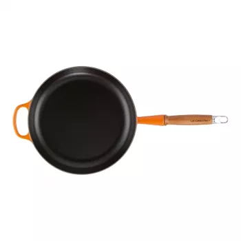 Le Creuset Gusseisen-Bratpfanne mit Holzgriff 28 cm Volcanic Orange