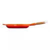Le Creuset Gusseisen-Bratpfanne mit Holzgriff 28 cm Volcanic Orange