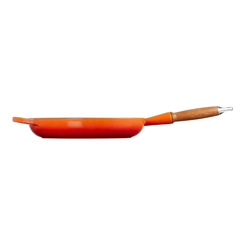 Le Creuset Gusseisen-Bratpfanne mit Holzgriff 28 cm Volcanic Orange