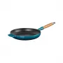 LE CREUSET Gusseisenpfanne mit Holzgriff Ø28cm Blau