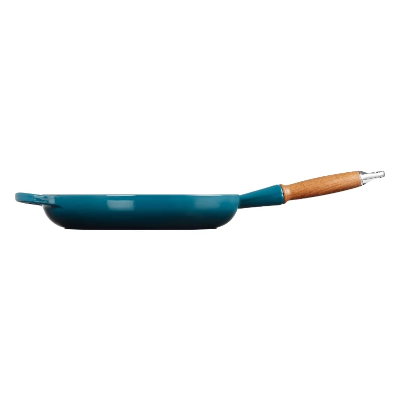 LE CREUSET Gusseisenpfanne mit Holzgriff Ø28cm Blau