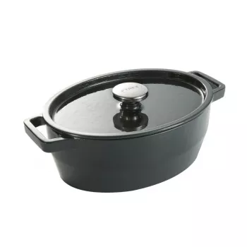 Pyrex Gusseisen-Bräter oval 5,8L grau 33x25cm