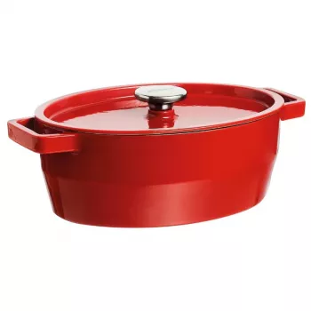 Pyrex Gusseisen-Bräter oval 5,8L Rot 33x25cm