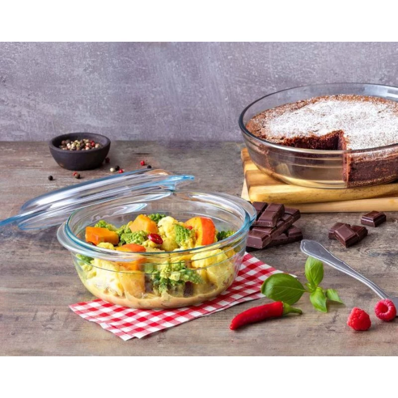 PYREX Essentials Glasbehälter mit Deckel 1,4L Ø17cm