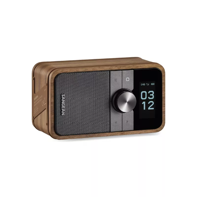 Sangean DDR-8 tragbares DAB+ Radio mit Echtholz-Nussbaum-Finish