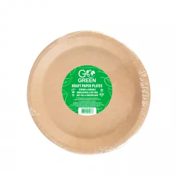 GOGREEN Kraftpapier-Teller Go Green Ø22cm 20 Stück
