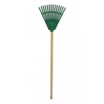 HORTUS Kleiner Handrechen mit Griff Grün 20 cm 14 Zinken