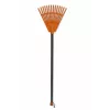 HORTUS Kleiner Handrechen mit Griff, Orange, 20 cm Kopf, 14 Zinken