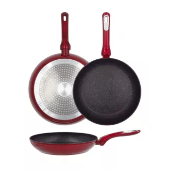 NEWILL Cosmo Bratpfanne Ø26 cm Induktion Rot mit Spritzschutz