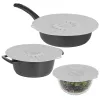 ASI COLLECTION Silikon-Deckel-Set mit 3 Ø20/26/30cm Grau