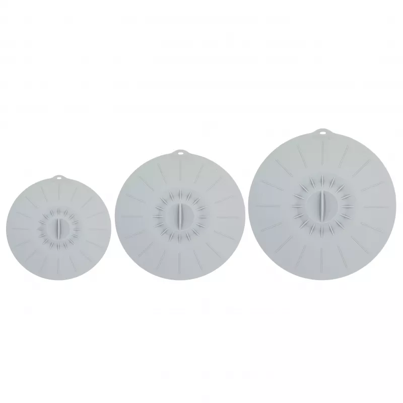 ASI COLLECTION Silikon-Deckel-Set mit 3 Ø20/26/30cm Grau