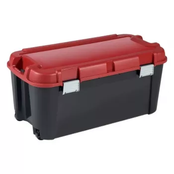 KETER DIY-Box mit Deckel Totem 80L 79,5x39,5x37,1cm Schwarz/Rot