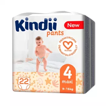 Kindii Maxi Größe 4 Einwegwindeln (9-15 kg) 22 Stück