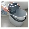 ECO EGO Ovaler Eimer mit flachem Druckknopf-Wringer, 10 L, Grau/Grün, Polypropylen