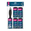 YORK Fusselroller mit 4 Ersatzrollen – Fusselroller-Set, 5 Rollen insgesamt, 53 Blatt pro Rolle, 10 cm Breite