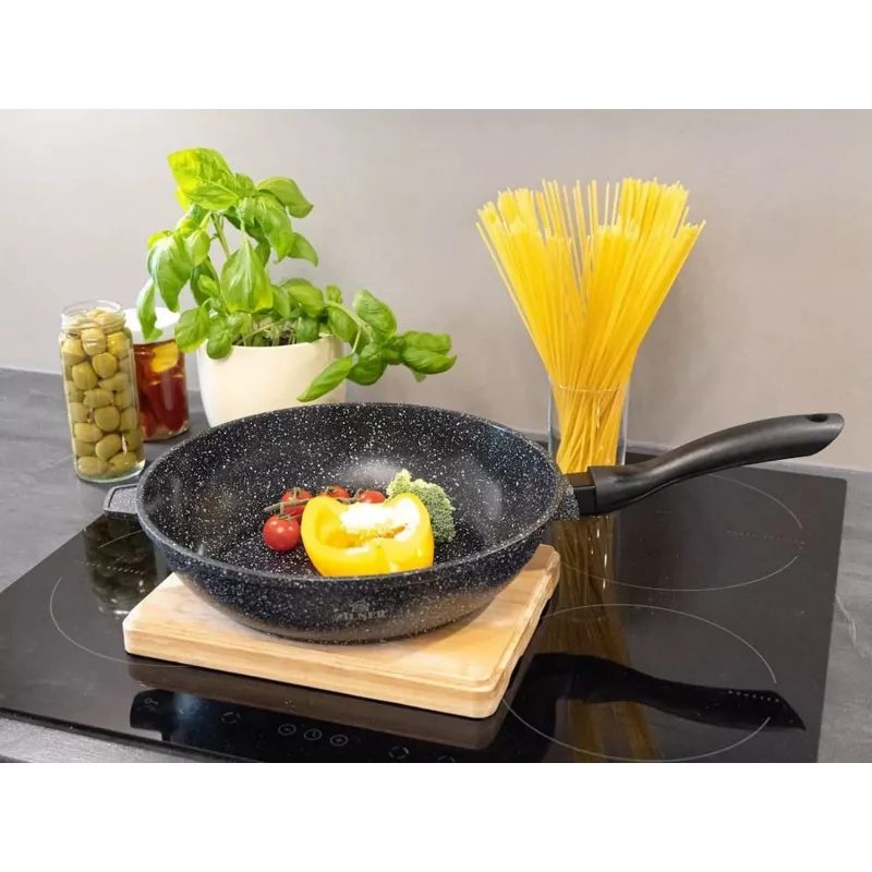 Zilner ZL-8635 Marble 17-teiliges Kochgeschirr-Set, Schwarz