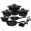 Zilner Marble 17-teiliges Kochgeschirr-Set Schwarz ZL-8636