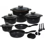 Zilner Marble 17-teiliges Kochgeschirr-Set Schwarz ZL-8636