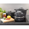Zilner Marble 17-teiliges Kochgeschirr-Set Schwarz ZL-8636
