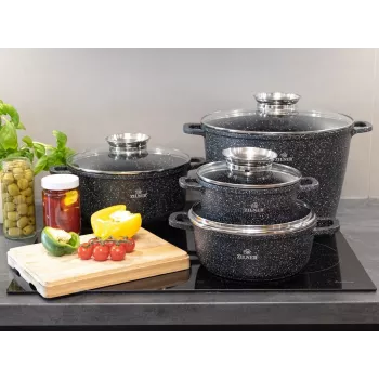 Zilner Marble 17-teiliges Kochgeschirr-Set Schwarz ZL-8636
