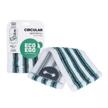 Eco Ego Austauschbarer Mikrofaser-Mopp-Bezug für Rotationsmopps, 350 mm, Weiß