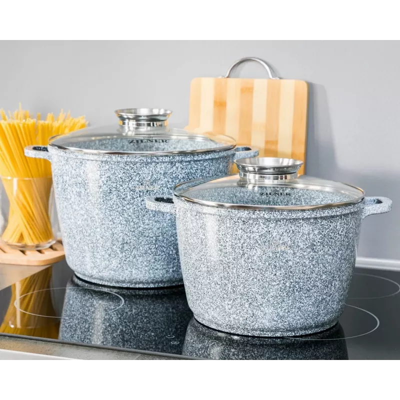 Zilner Marmor Kochgeschirr-Set 4-teilig Grau ZL-7066