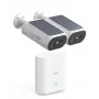 AOSU Smart Security SolarCam P1 SE System 2-Kam Kit, 2K QHD, kabellos, solarbetrieben, Farbnachtsicht, Zwei-Wege-Audio, IP65, 2 Kameras