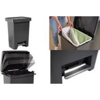 Rubbermaid Premier Series Tret-Abfalleimer, 71 Liter, Anthrazit 2181031