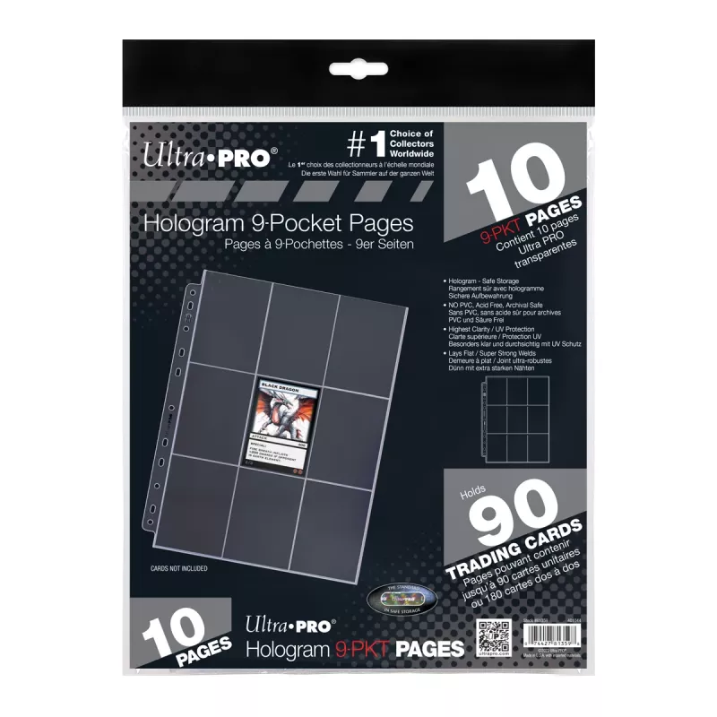Ultra Pro 9-Pocket Trading Card Seiten mit Hologramm-Siegel, 10er-Pack
