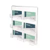 DEFLECTO 70601 Wandmontierter Visitenkartenhalter, 6 Fächer, Polystyrol, Transparent, Fasst 300 Karten