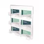 DEFLECTO 70601 Wandmontierter Visitenkartenhalter, 6 Fächer, Polystyrol, Transparent, Fasst 300 Karten