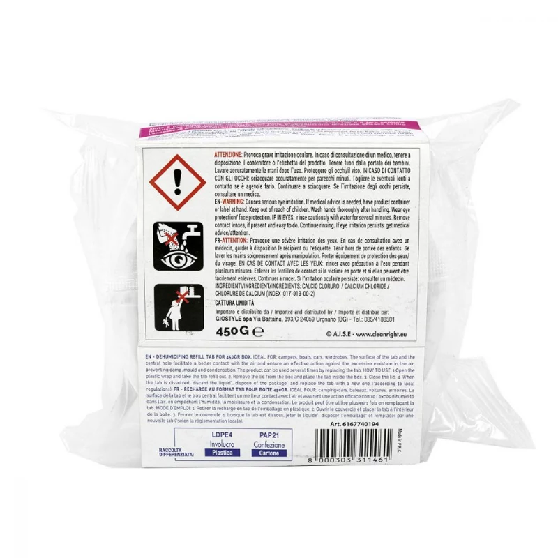 ORDINETT Feuchtigkeitsabsorber Nachfülltablette 450g Neutraler Geruch