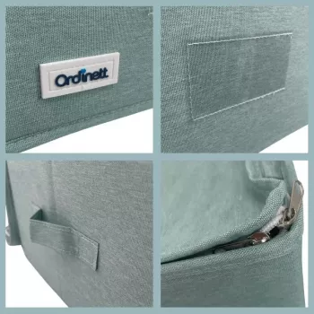 ORDINETT Quadratische Aufbewahrungsbox mit Reißverschluss 30x30x21 cm Mint