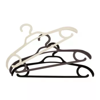 ORDINETT Eris Kunststoff-Kleiderbügel 3er-Pack, verschiedene Farben, 41,5 x 2,8 x 21 cm