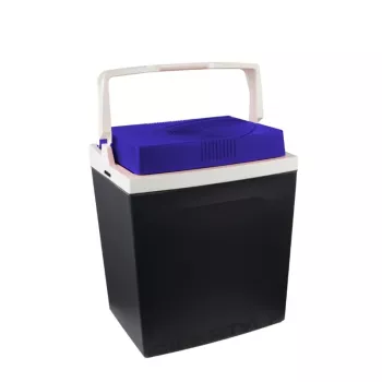 GIOSTYLE Brio 26 Elektrische Kühlbox 12/230V 26L Dunkelgrau mit Rot/Blauen Akzenten