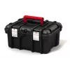 KETER DIY Werkzeugkoffer 16, 41,9 x 32,7 x 20,5 cm, Schwarz mit roten Akzenten, stapelbar, Metallverschlüsse, herausnehmbare Ablage