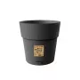 STEFANPLAST Ethica Runder Blumentopf mit Untersetzer, 25 cm, Grau, Recyclingkunststoff